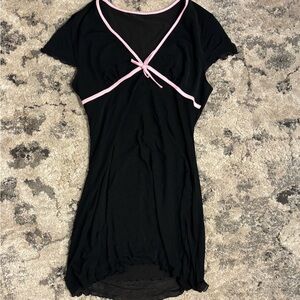 SHEIN Black Dress with Soft Pink Trim